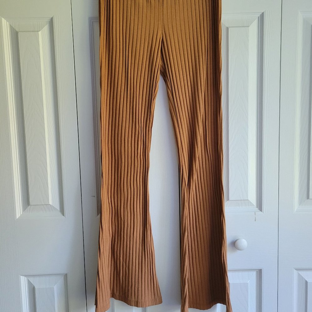 Forever21 Caramel ribbed flared pants